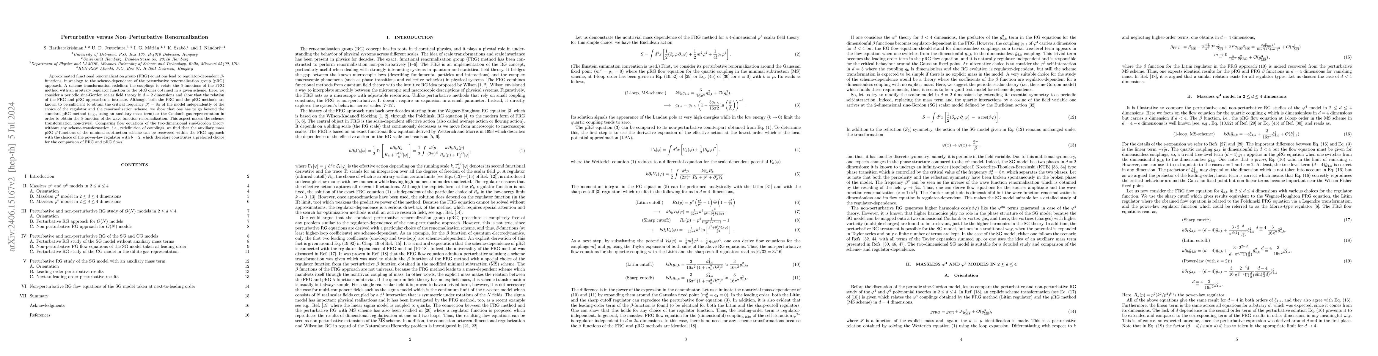 Thumbnail for Perturbative versus Non-Perturbative Renormalization