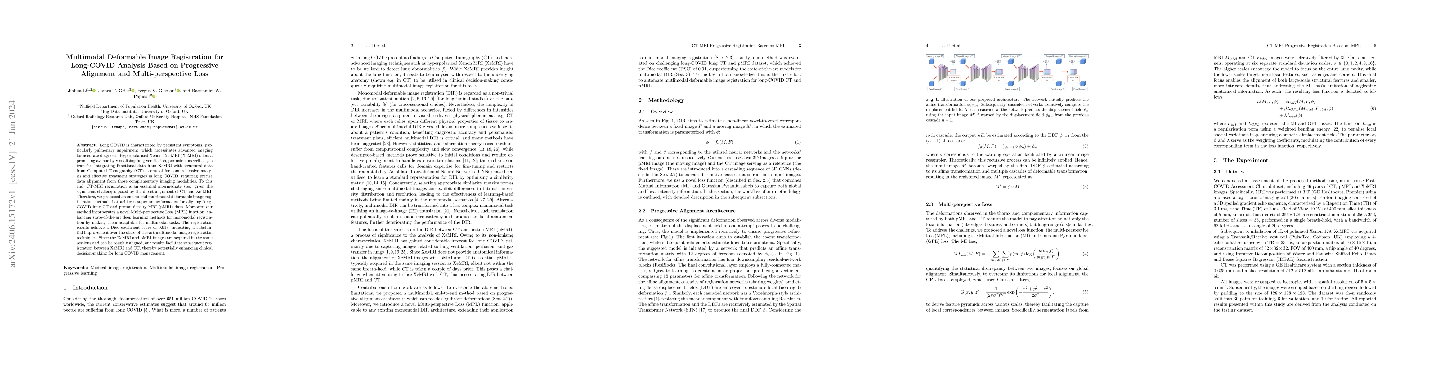 Thumbnail for Multimodal Deformable Image Registration for Long-COVID Analysis Based
  on Progressive Alignment and Multi-perspective Loss