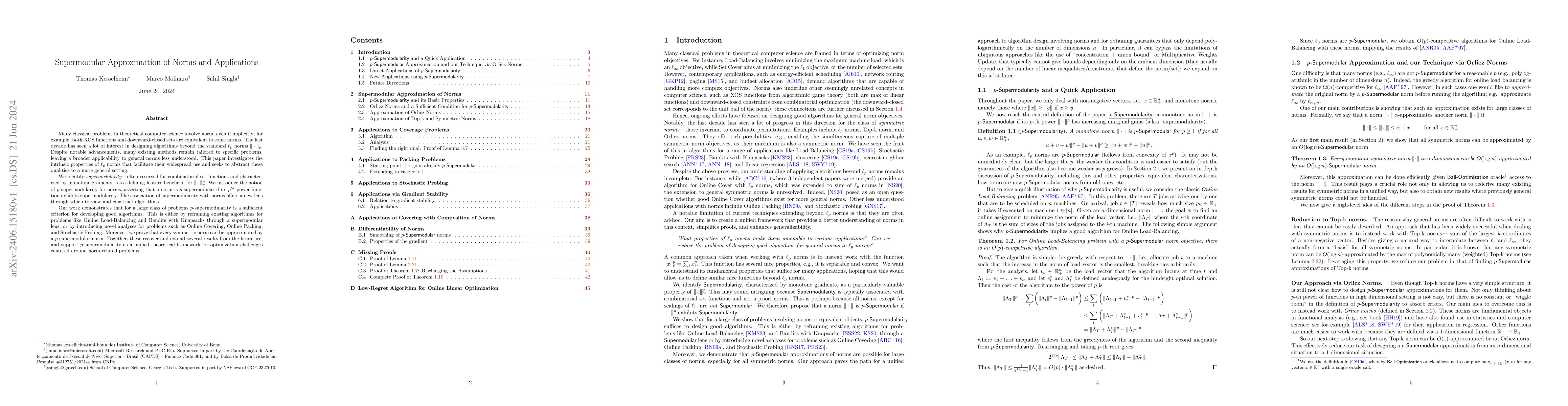 Thumbnail for Supermodular Approximation of Norms and Applications