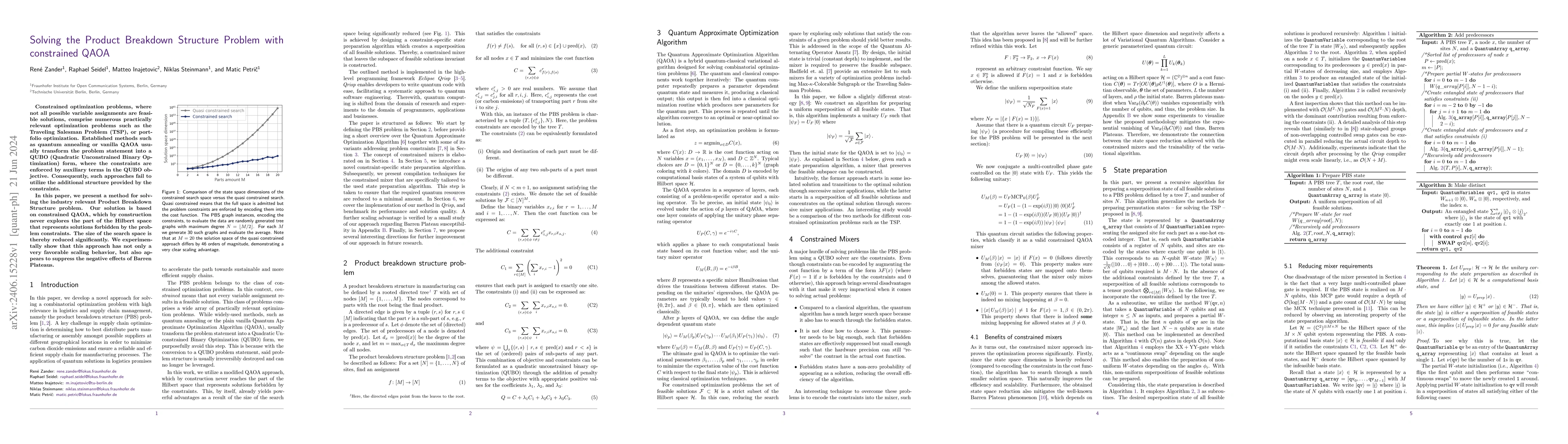 Thumbnail for Solving the Product Breakdown Structure Problem with constrained QAOA