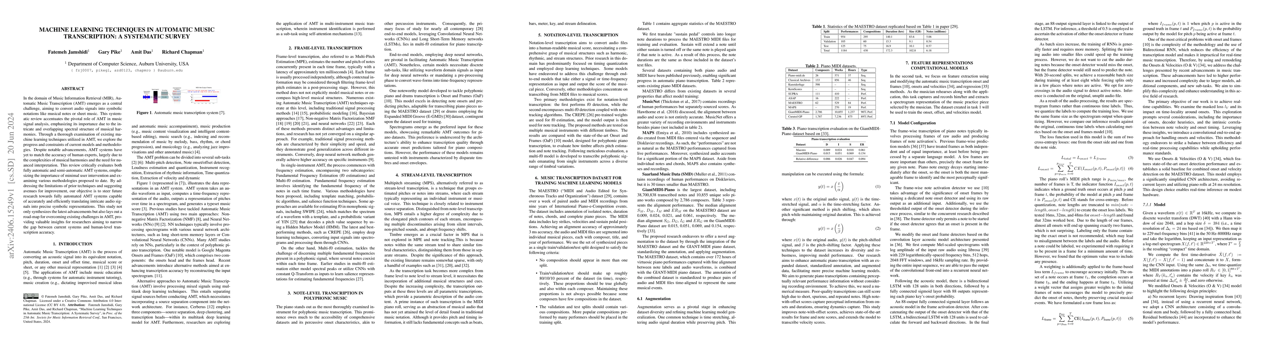 Thumbnail for Machine Learning Techniques in Automatic Music Transcription: A
  Systematic Survey