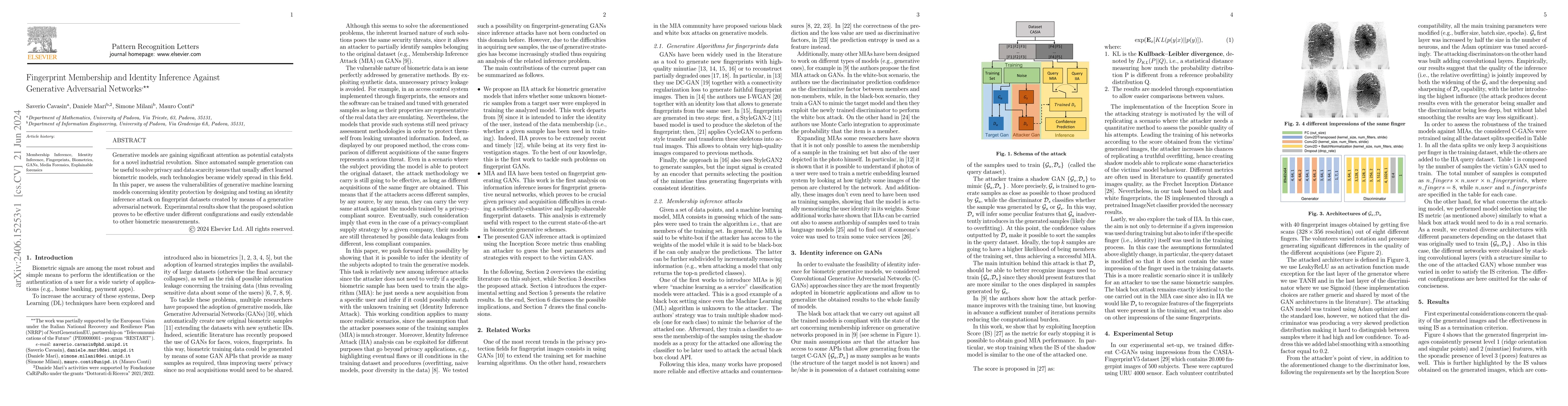 Thumbnail for Fingerprint Membership and Identity Inference Against Generative
  Adversarial Networks