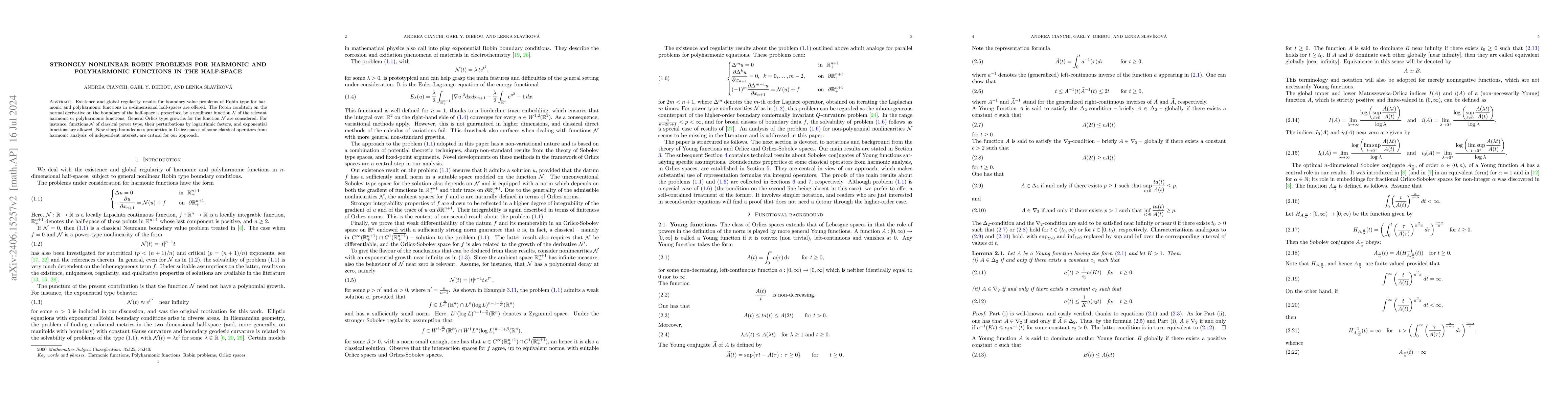Thumbnail for Strongly nonlinear Robin problems for harmonic and polyharmonic
  functions in the half-space