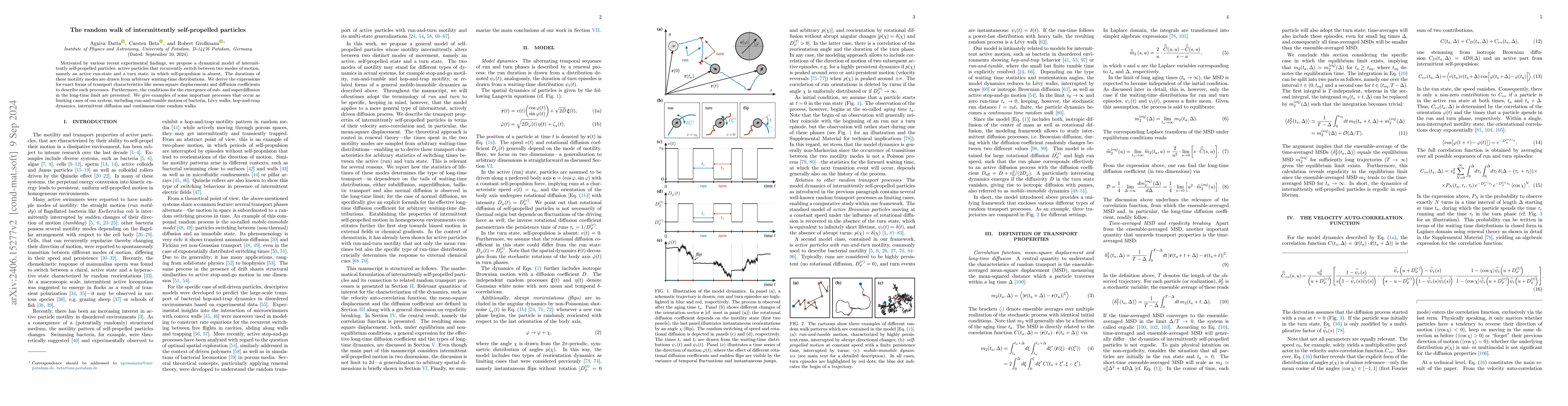 Thumbnail for The random walk of intermittently self-propelled particles
