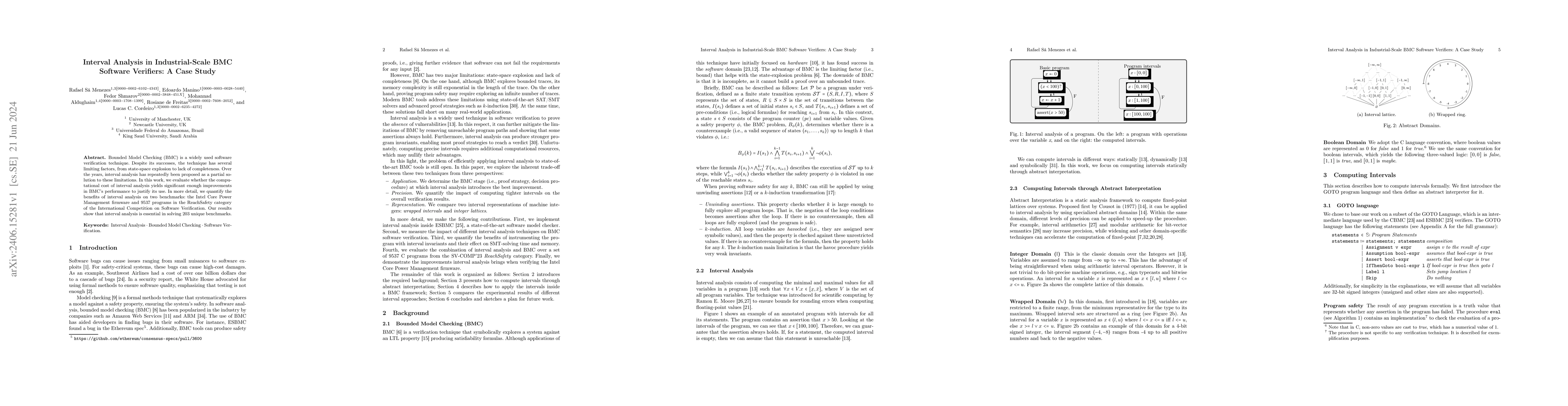 Thumbnail for Interval Analysis in Industrial-Scale BMC Software Verifiers: A Case
  Study