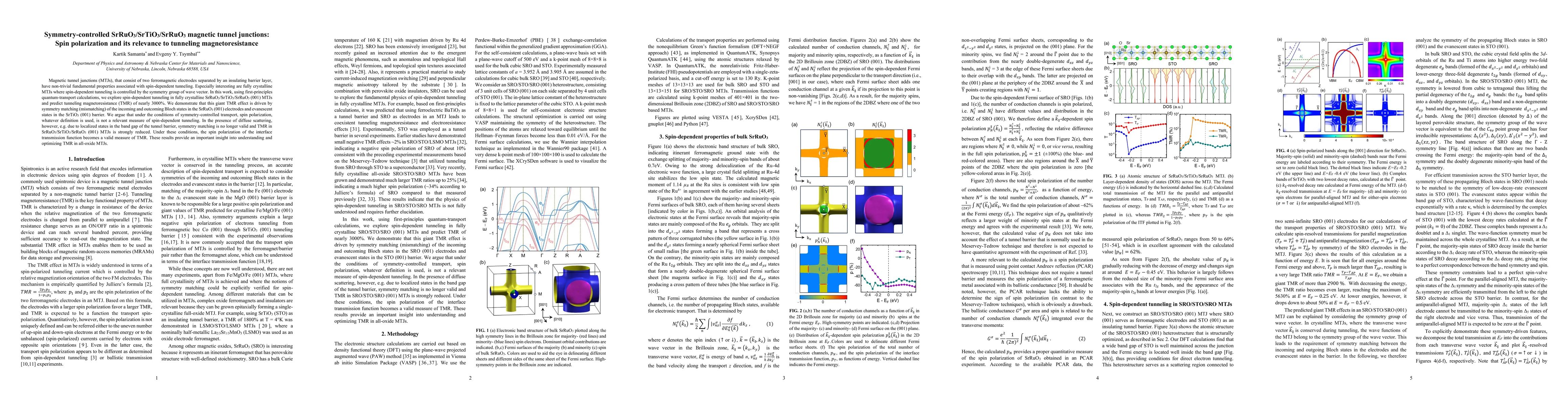 Thumbnail for Symmetry-controlled SrRuO3/SrTiO3/SrRuO3 magnetic tunnel junctions:Spin
  polarization and its relevance to tunneling magnetoresistance