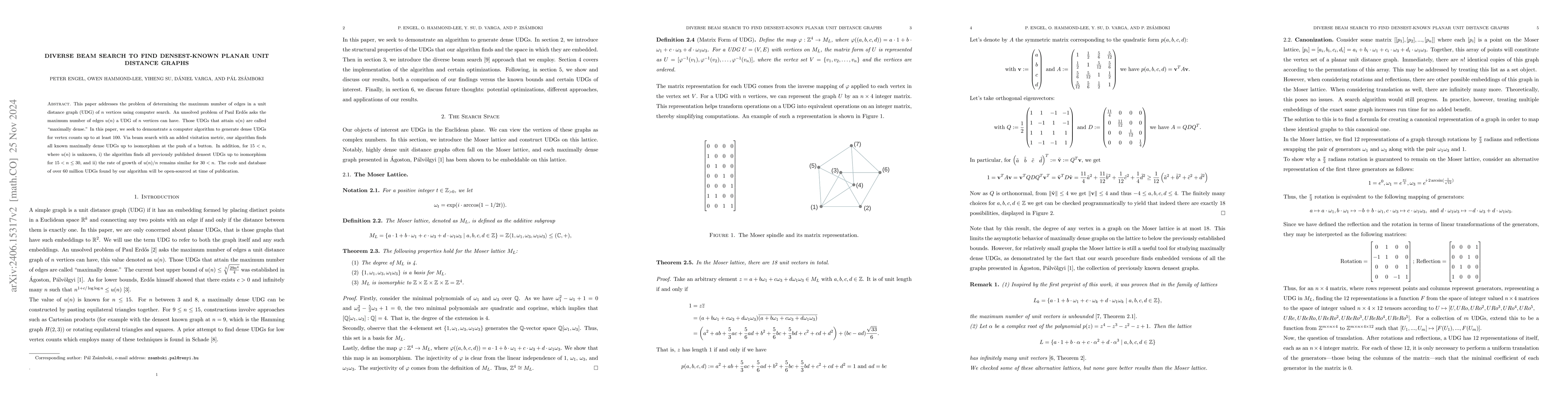 Thumbnail for Diverse beam search to find densest-known planar unit distance graphs