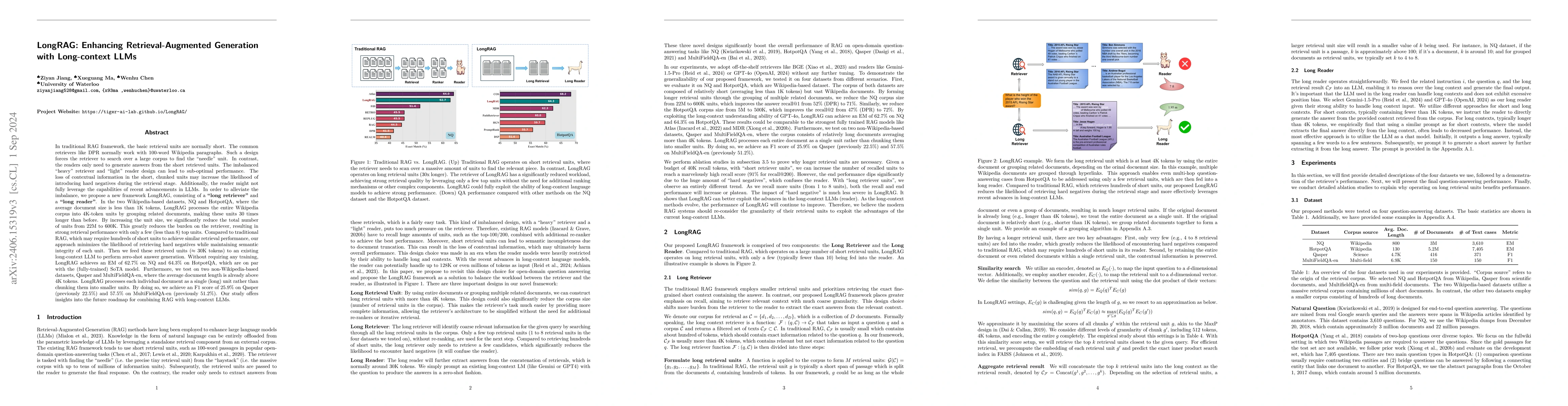 Thumbnail for LongRAG: Enhancing Retrieval-Augmented Generation with Long-context LLMs