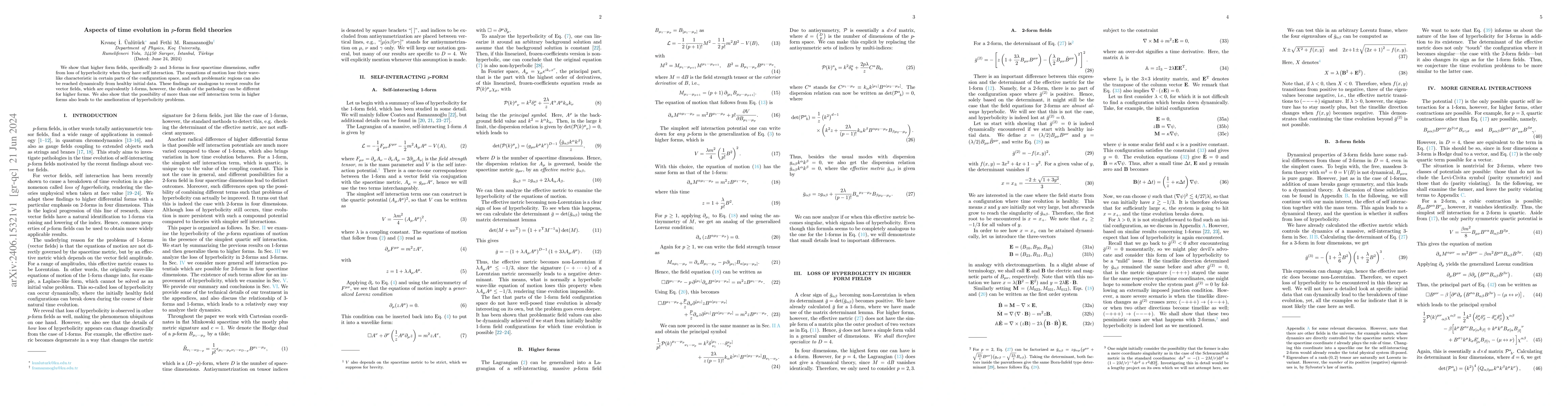 Thumbnail for Aspects of time evolution in $p$-form field theories