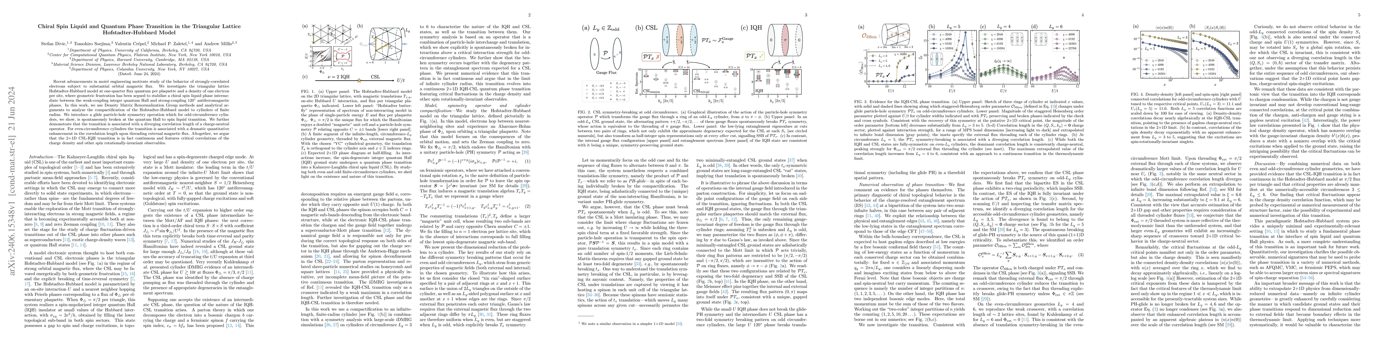 Thumbnail for Chiral Spin Liquid and Quantum Phase Transition in the Triangular
  Lattice Hofstadter-Hubbard Model