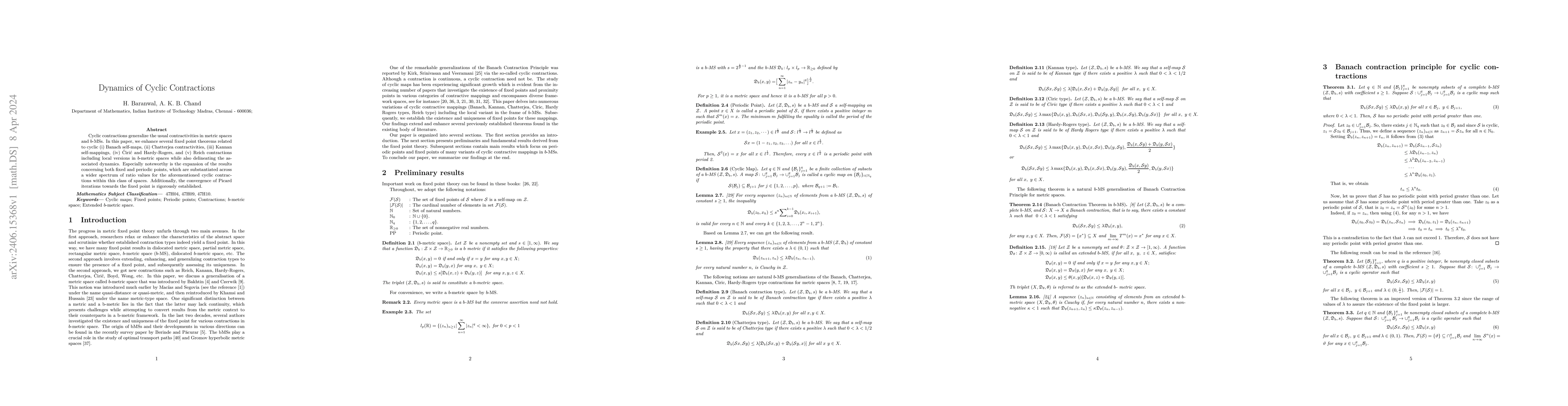 Thumbnail for Dynamics of Cyclic Contractions