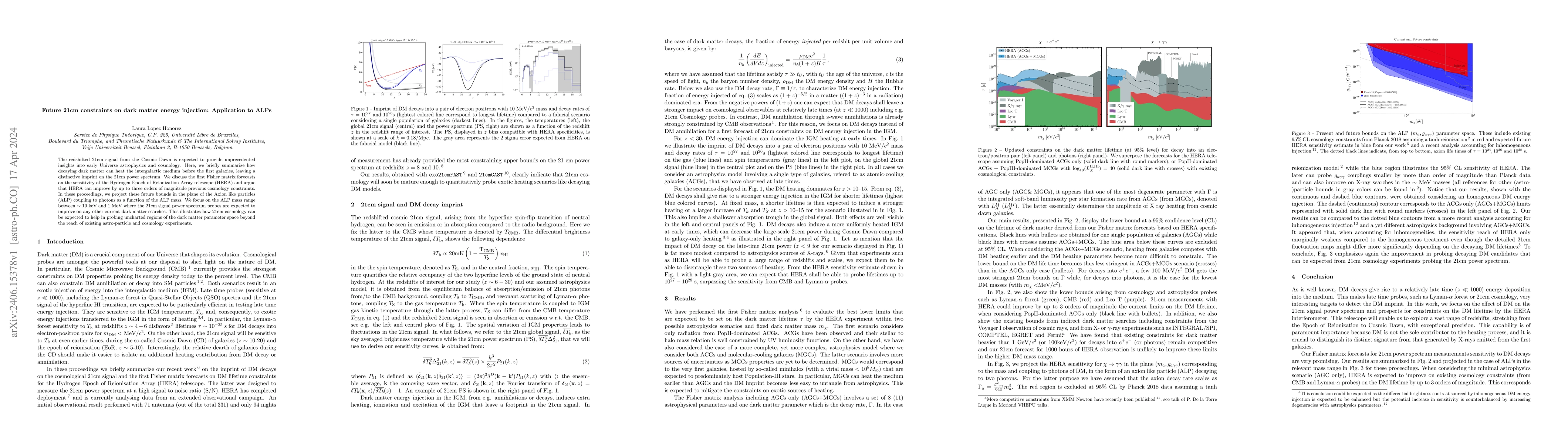Thumbnail for Future 21cm constraints on dark matter energy injection: Application to
  ALPs