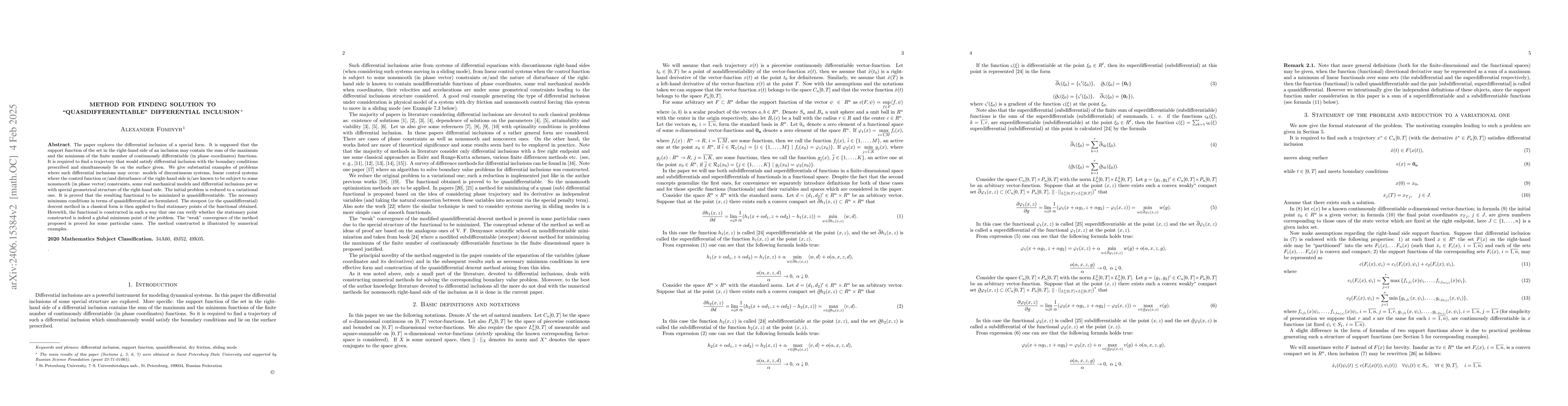 Thumbnail for Method for finding solution to "quasidifferentiable" differential
  inclusion