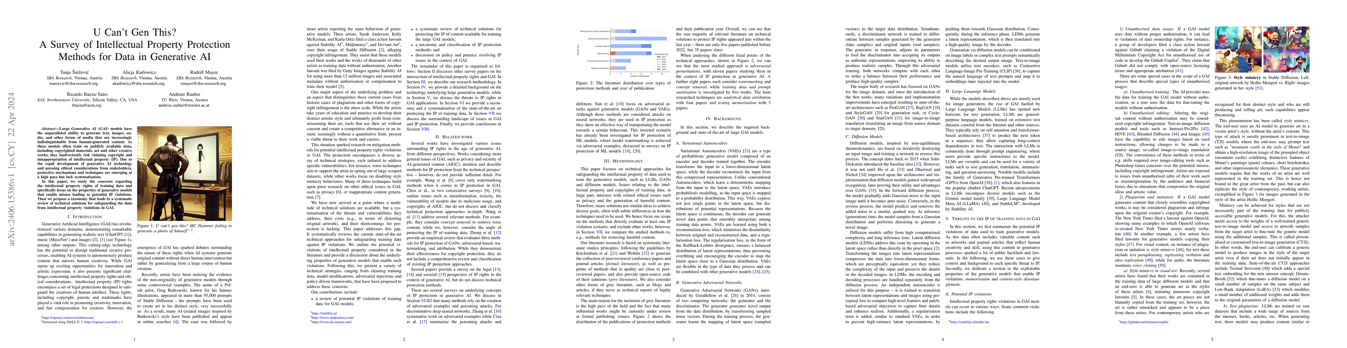 Thumbnail for U Can't Gen This? A Survey of Intellectual Property Protection Methods
  for Data in Generative AI
