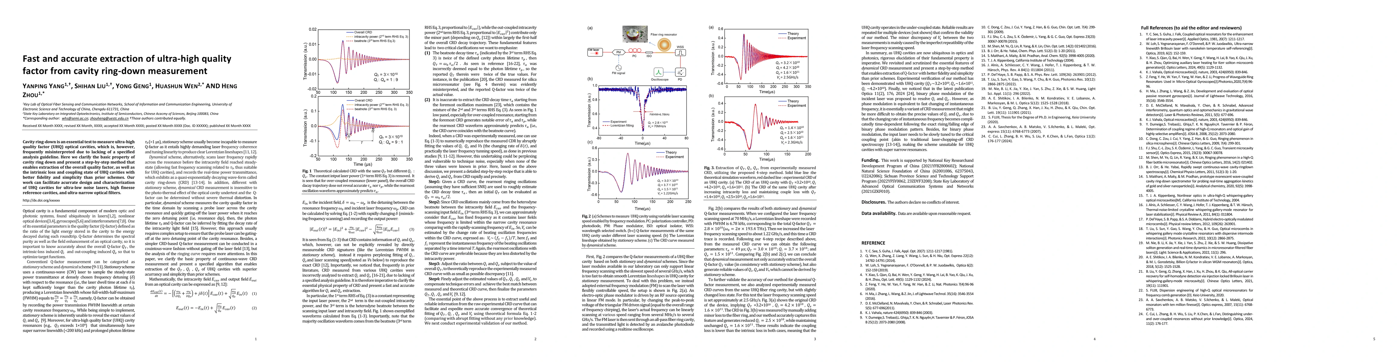 Thumbnail for Fast and accurate extraction of ultra-high quality factor from cavity
  ring-down measurement