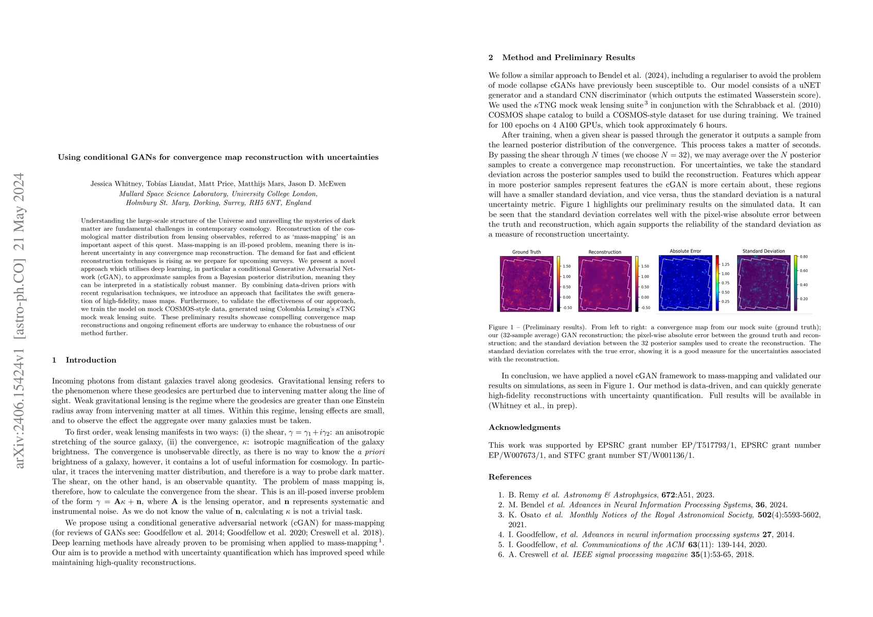 Thumbnail for Using conditional GANs for convergence map reconstruction with
  uncertainties