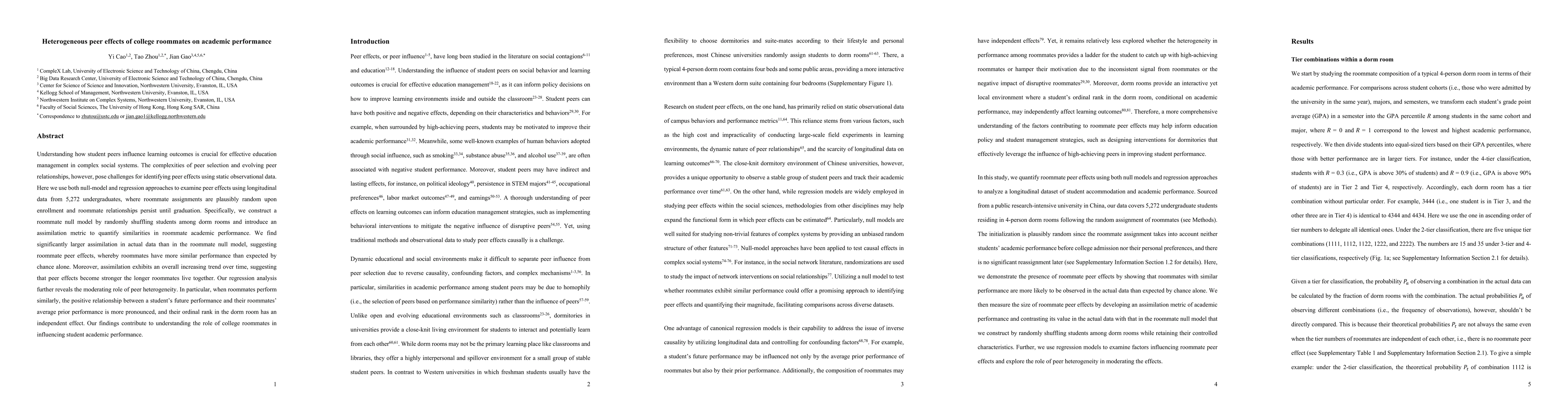 Thumbnail for Heterogeneous peer effects of college roommates on academic performance
