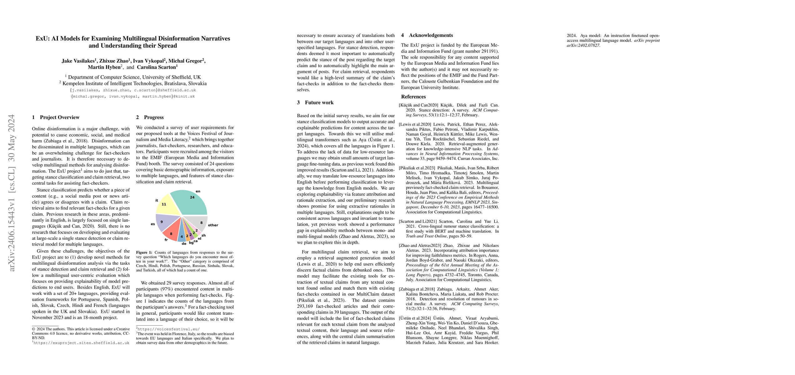 Thumbnail for ExU: AI Models for Examining Multilingual Disinformation Narratives and
  Understanding their Spread