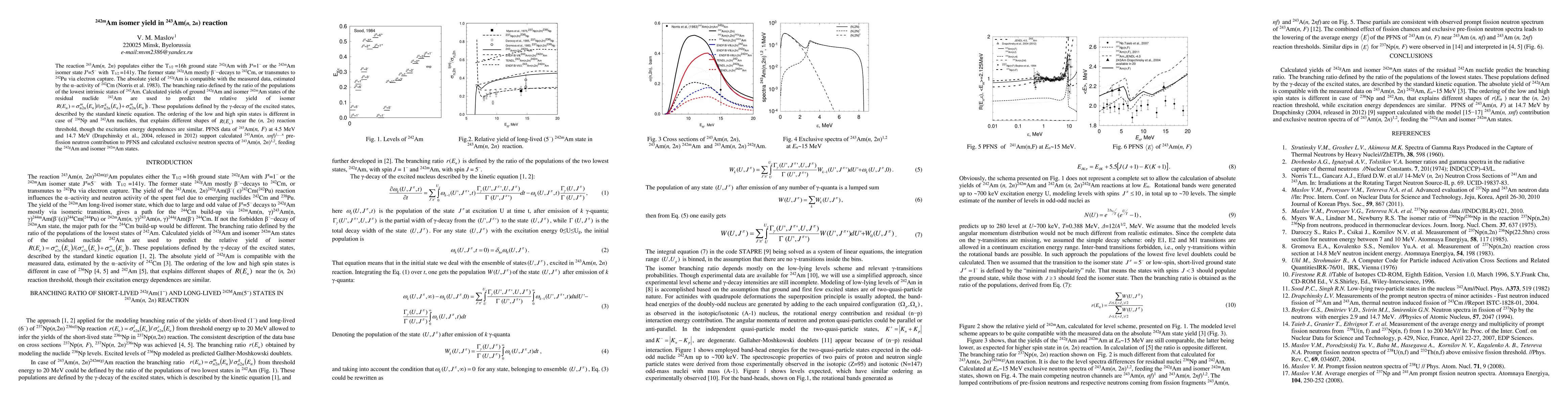 Thumbnail for $^{242m}$Am isomer yield in $^{243}$Am$(n, 2n)$ reaction