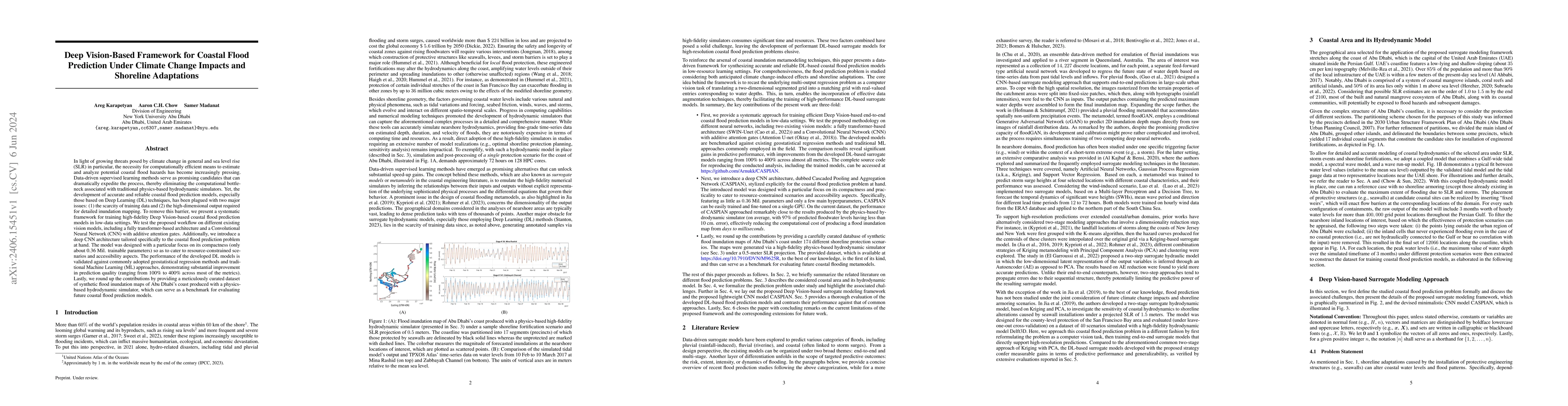 Thumbnail for Deep Vision-Based Framework for Coastal Flood Prediction Under Climate
  Change Impacts and Shoreline Adaptations