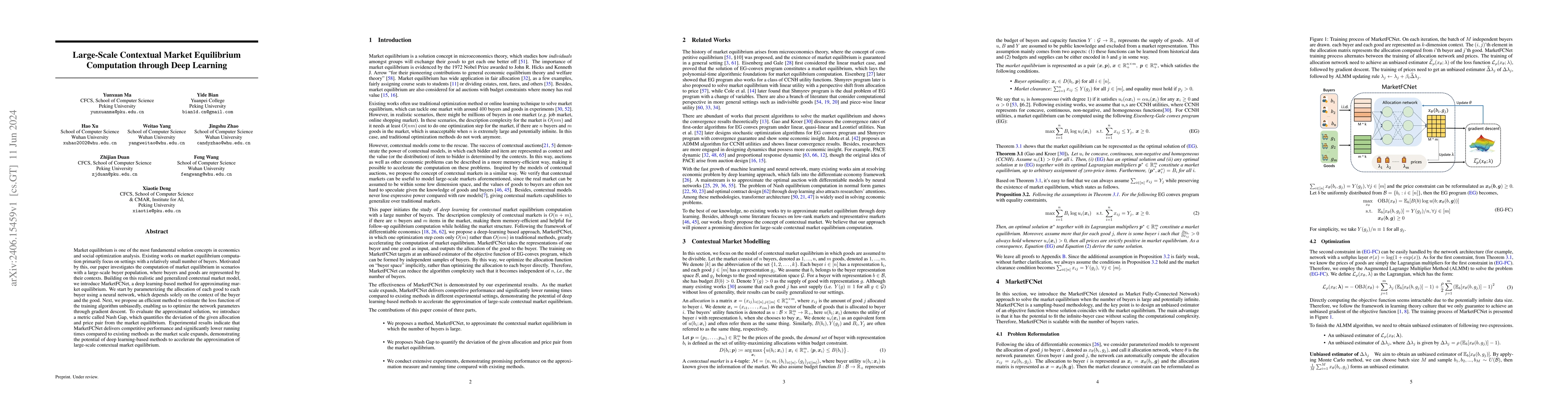Thumbnail for Large-Scale Contextual Market Equilibrium Computation through Deep
  Learning