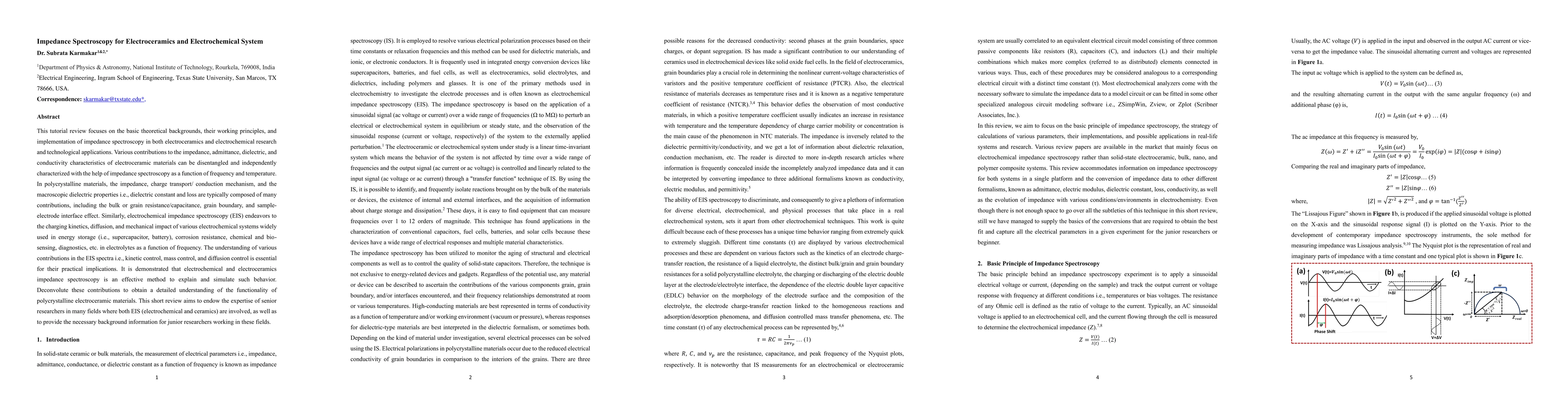 Thumbnail for Impedance Spectroscopy for Electroceramics and Electrochemical System