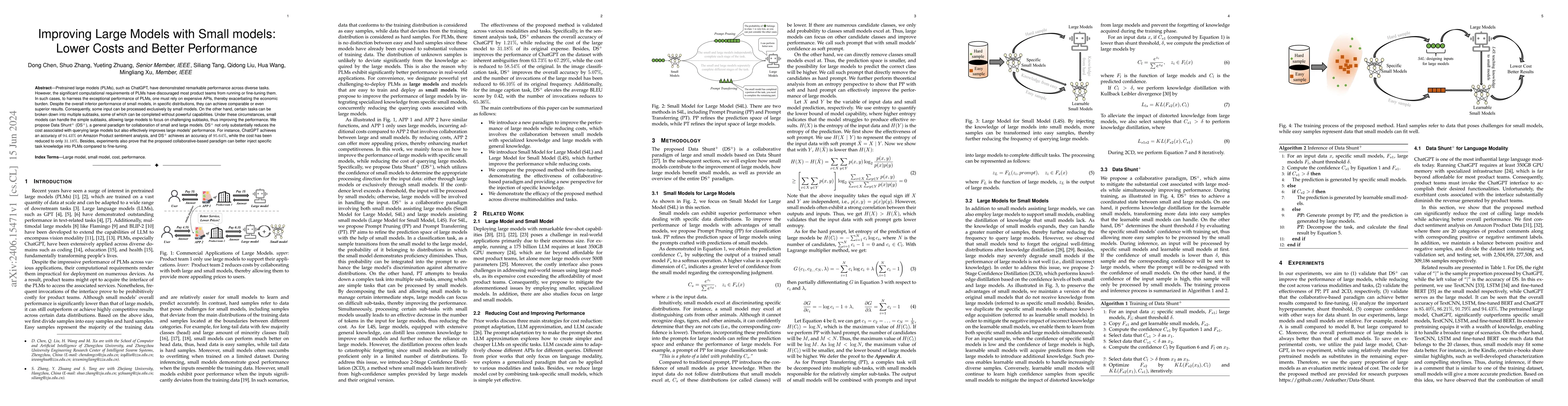 Thumbnail for Improving Large Models with Small models: Lower Costs and Better
  Performance