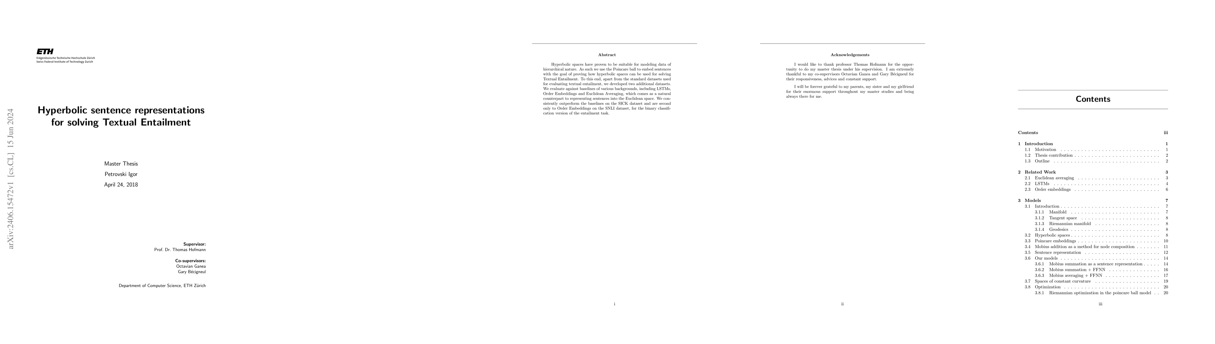 Thumbnail for Hyperbolic sentence representations for solving Textual Entailment