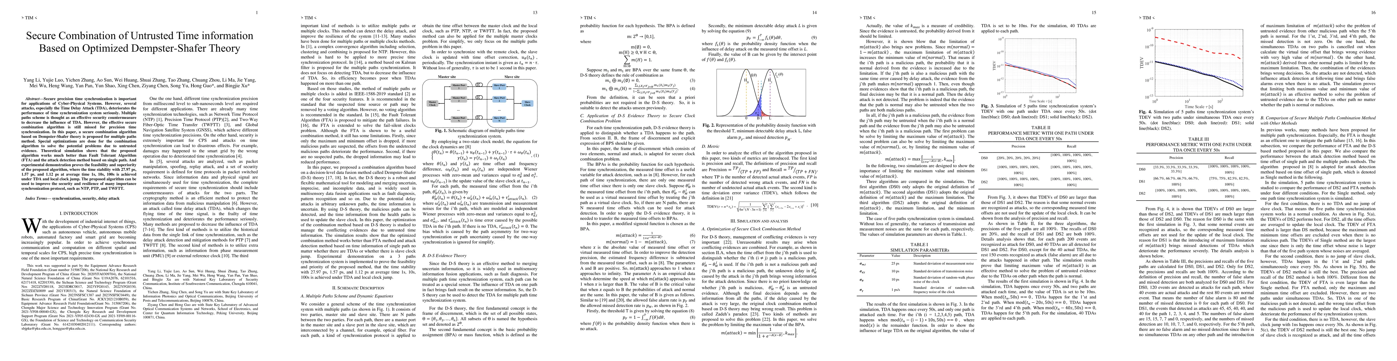 Thumbnail for Secure Combination of Untrusted Time information Based on Optimized
  Dempster-Shafer Theory