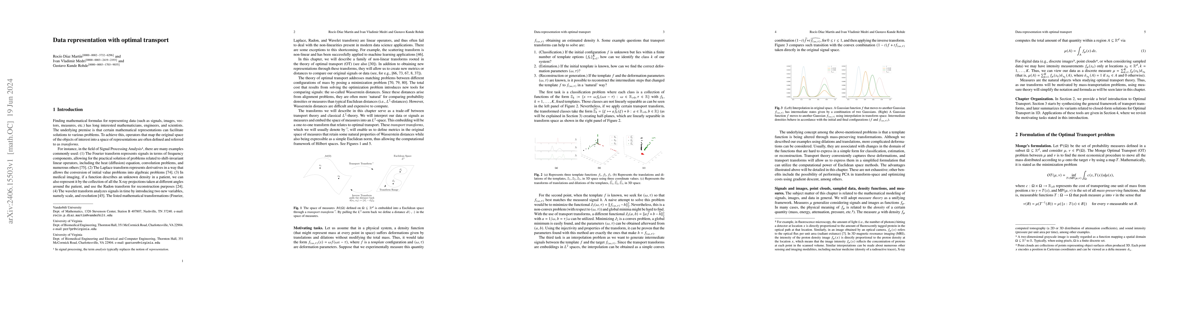 Thumbnail for Data representation with optimal transport