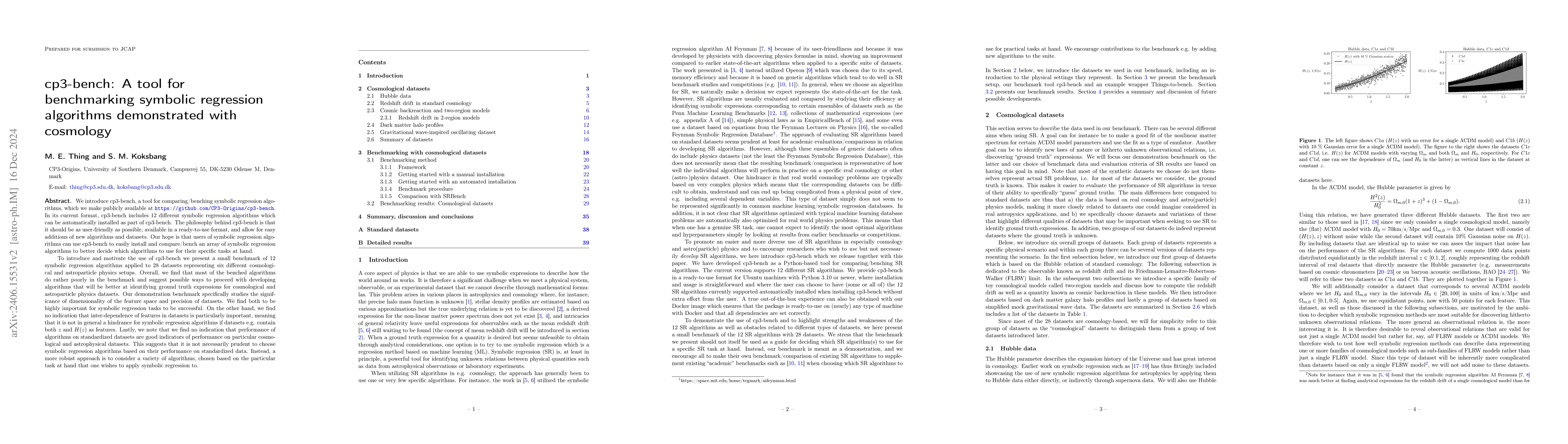 Thumbnail for cp3-bench: A tool for benchmarking symbolic regression algorithms tested
  with cosmology