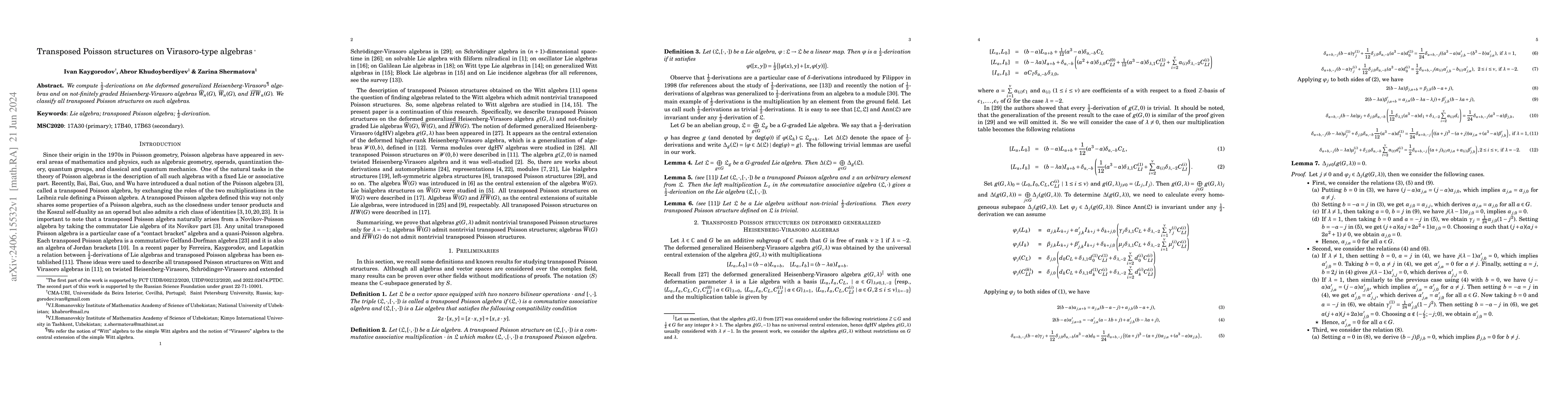 Thumbnail for Transposed Poisson structures on Virasoro-type algebras