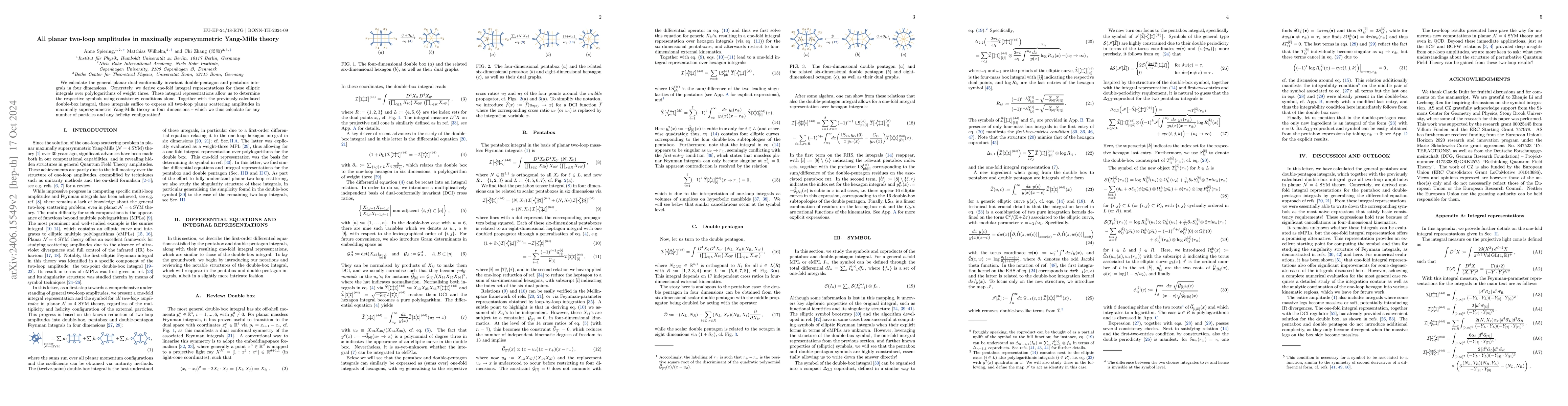 Thumbnail for All planar two-loop amplitudes in maximally supersymmetric Yang-Mills
  theory