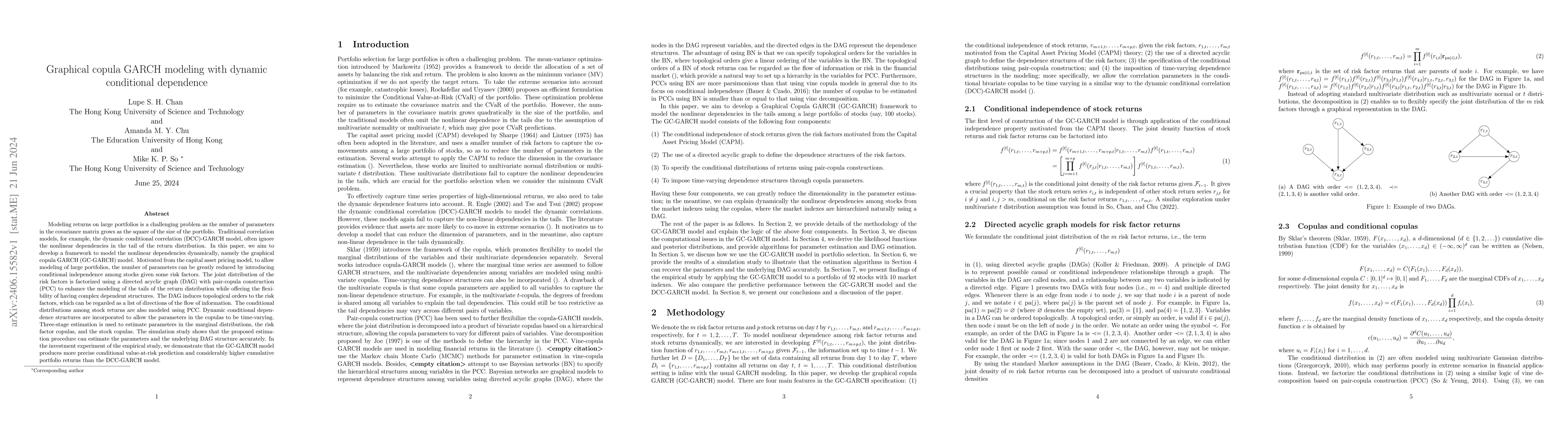 Thumbnail for Graphical copula GARCH modeling with dynamic conditional dependence