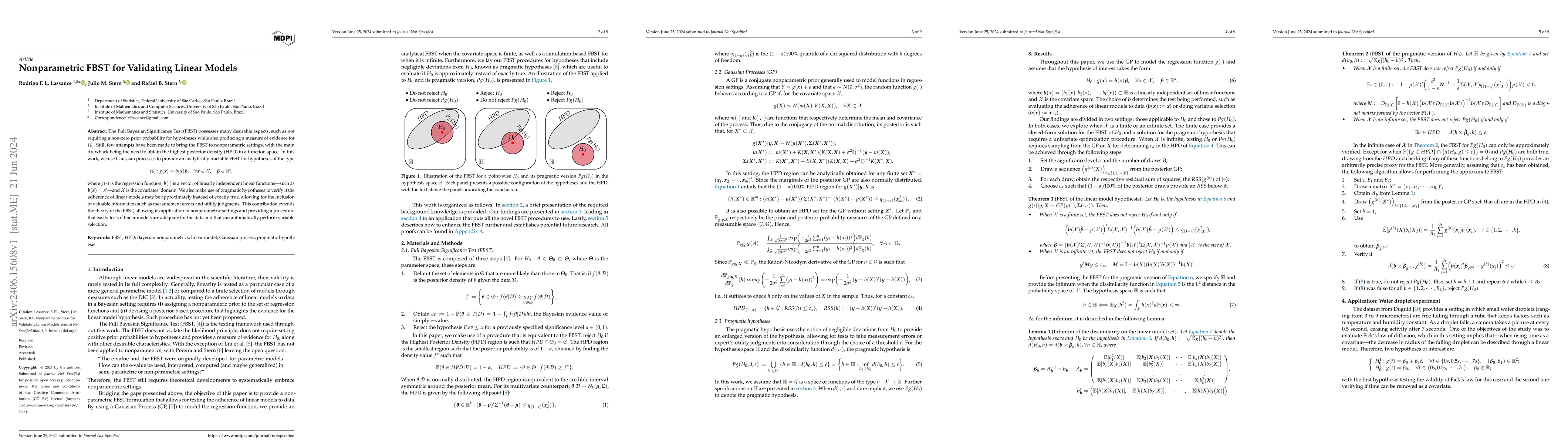 Thumbnail for Nonparametric FBST for Validating Linear Models