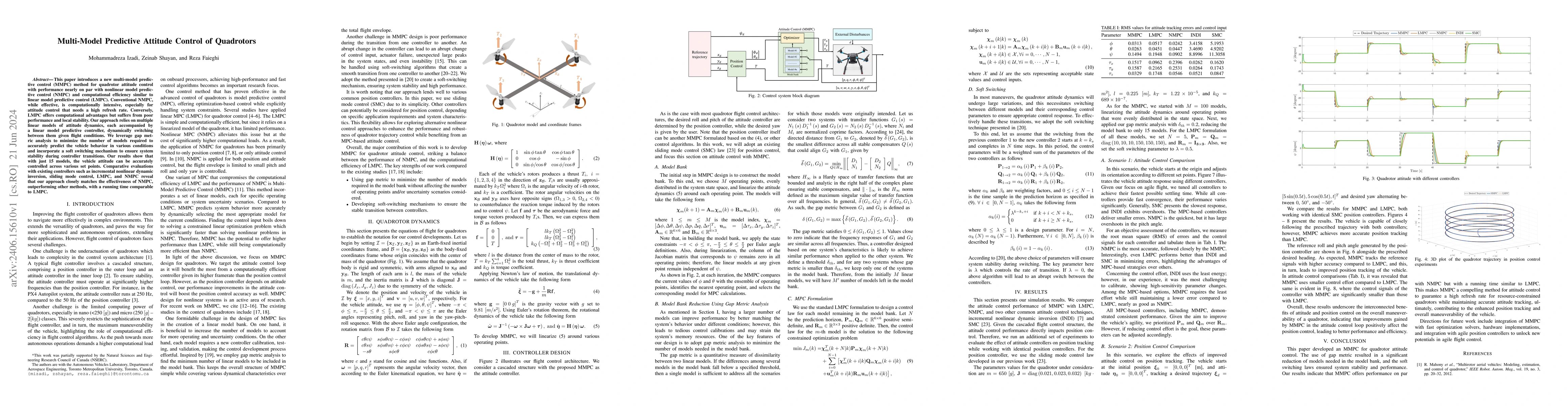 Thumbnail for Multi-Model Predictive Attitude Control of Quadrotors