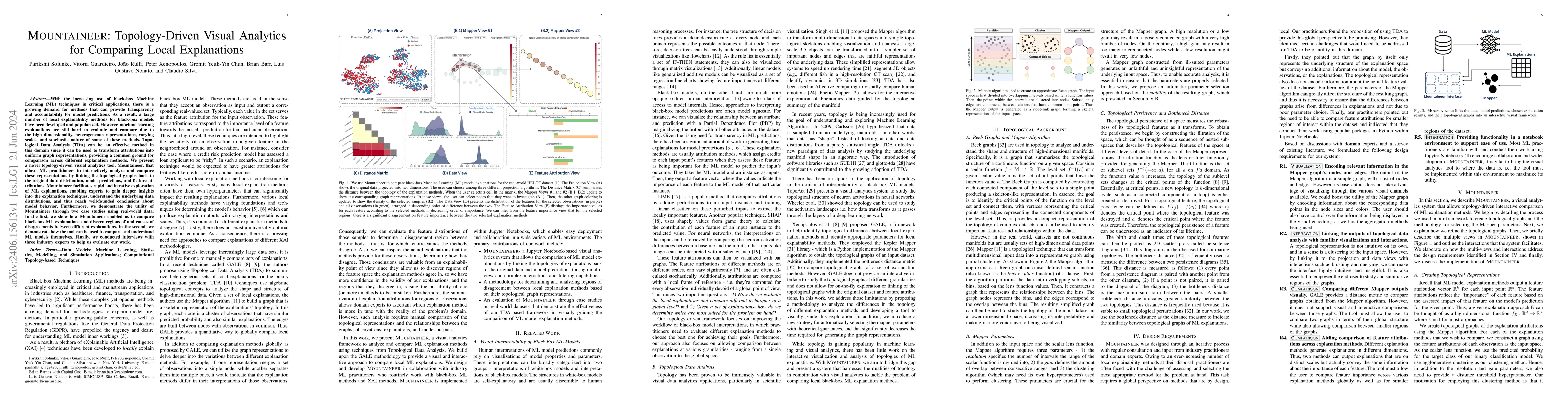Thumbnail for MOUNTAINEER: Topology-Driven Visual Analytics for Comparing Local
  Explanations