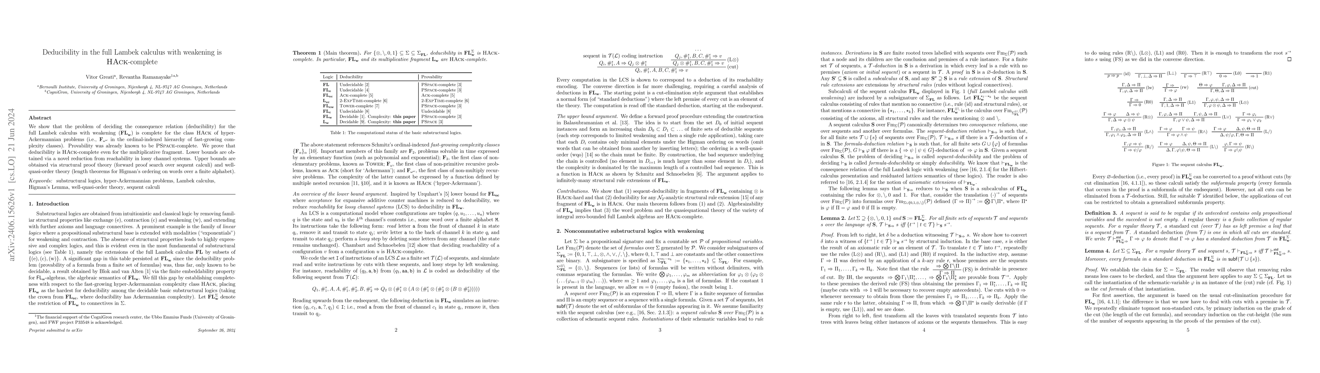 Thumbnail for Deducibility in the full Lambek calculus with weakening is HAck-complete