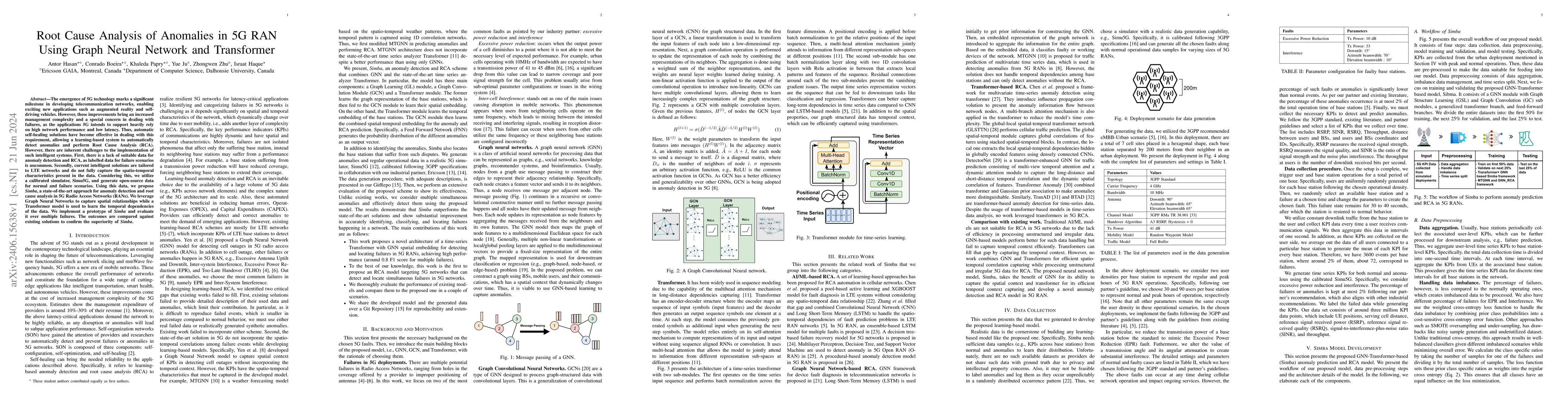 Thumbnail for Root Cause Analysis of Anomalies in 5G RAN Using Graph Neural Network
  and Transformer