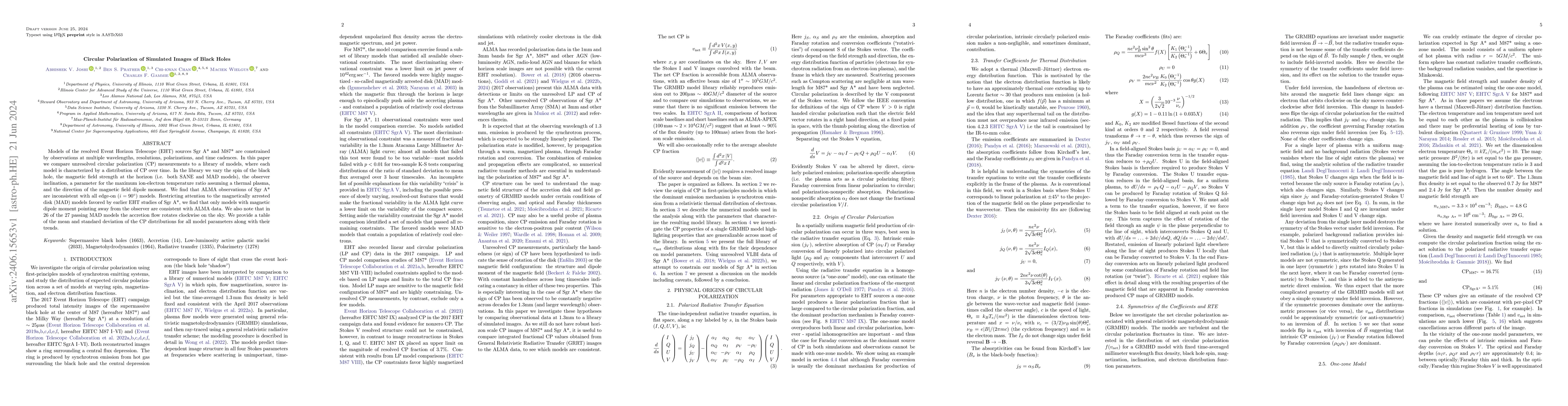 Thumbnail for Circular Polarization of Simulated Images of Black Holes