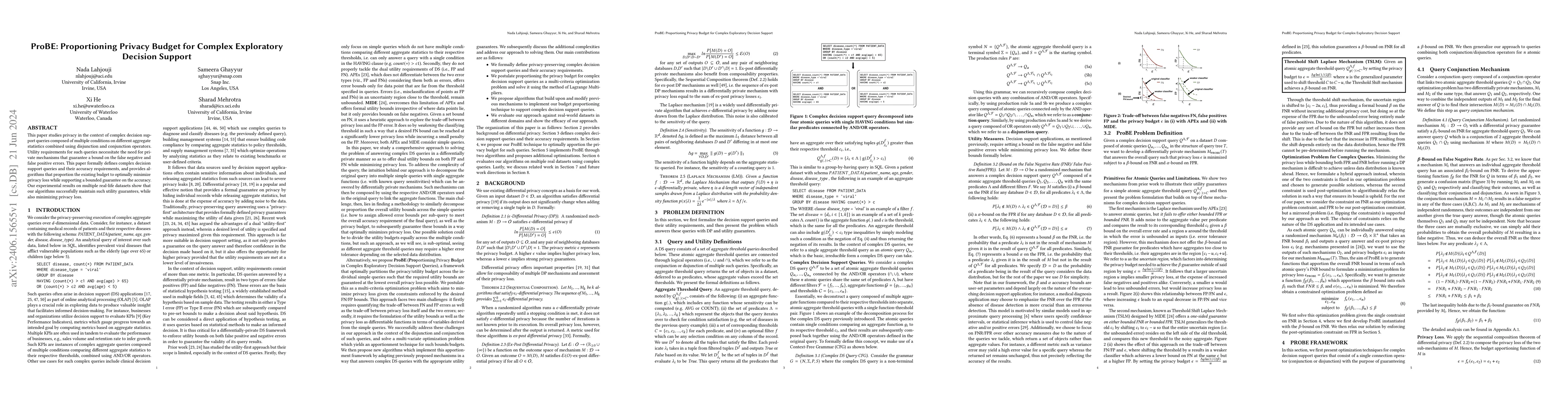 Thumbnail for ProBE: Proportioning Privacy Budget for Complex Exploratory Decision
  Support