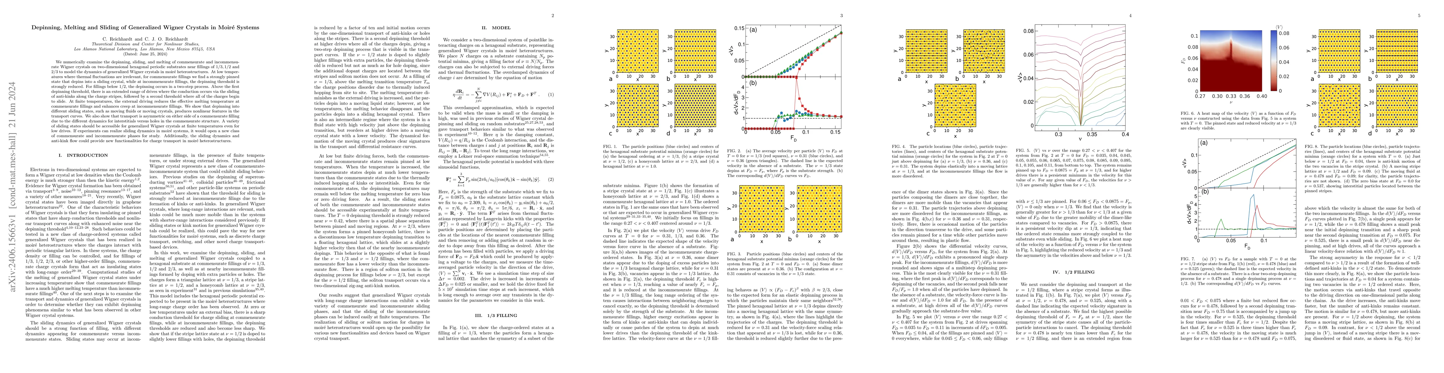 Thumbnail for Depinning, Melting and Sliding of Generalized Wigner Crystals in Moire
  Systems