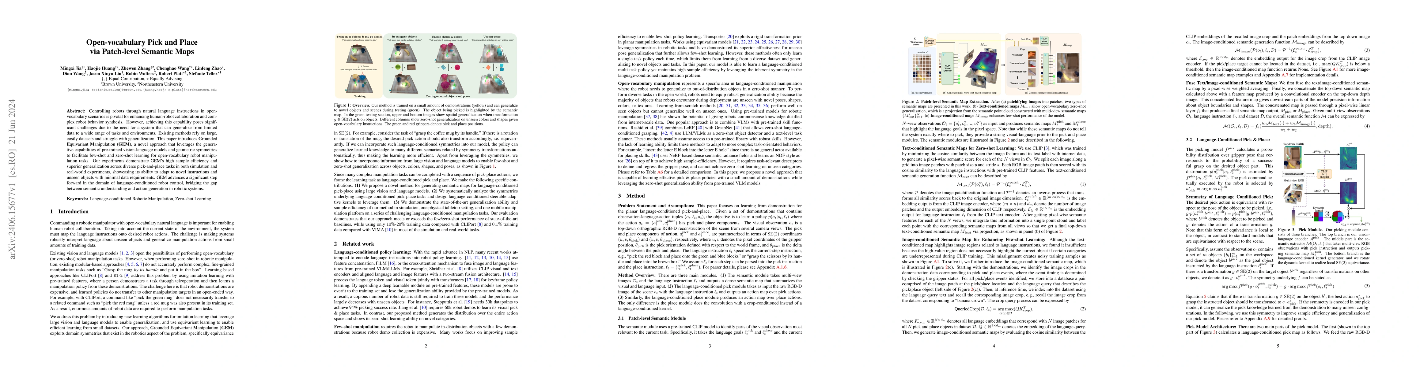 Thumbnail for Open-vocabulary Pick and Place via Patch-level Semantic Maps