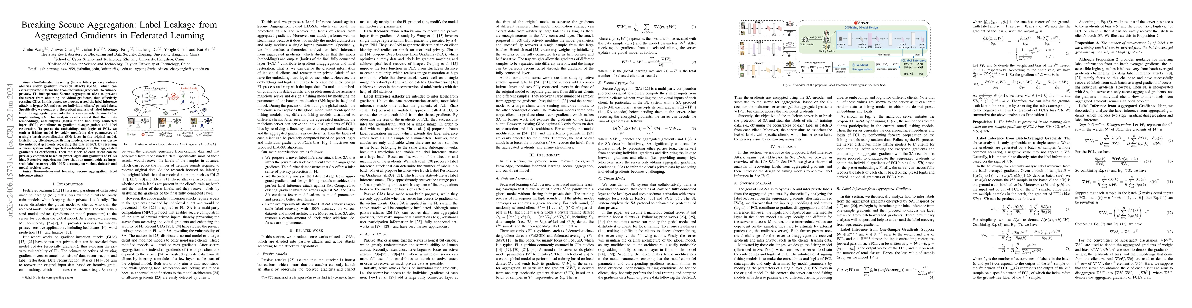 Thumbnail for Breaking Secure Aggregation: Label Leakage from Aggregated Gradients in
  Federated Learning