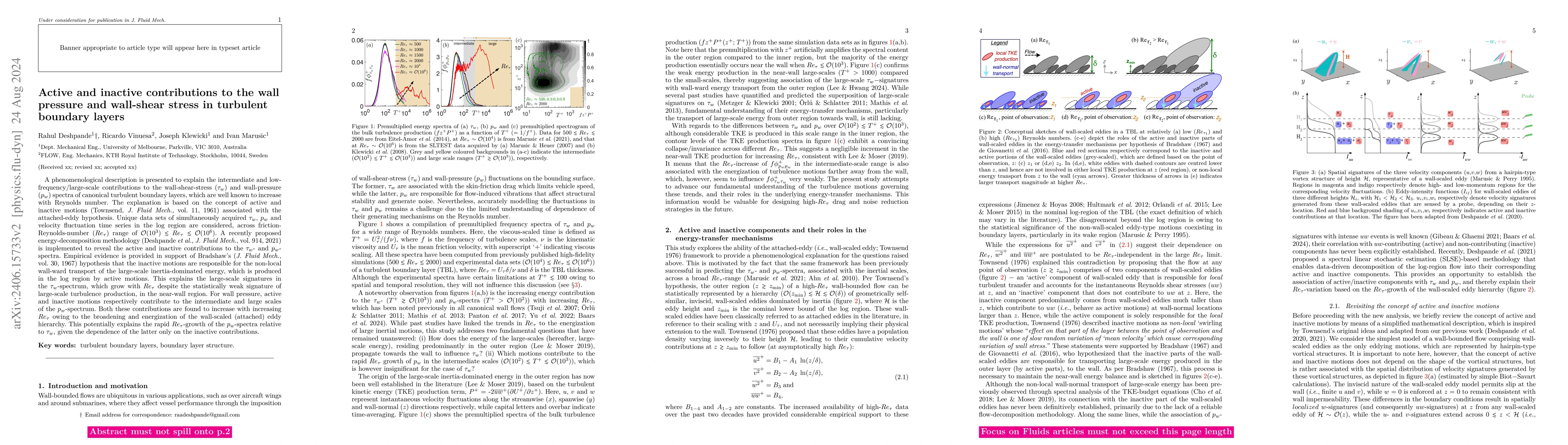 Thumbnail for Active and inactive contributions to the wall pressure and wall-shear
  stress in turbulent boundary layers