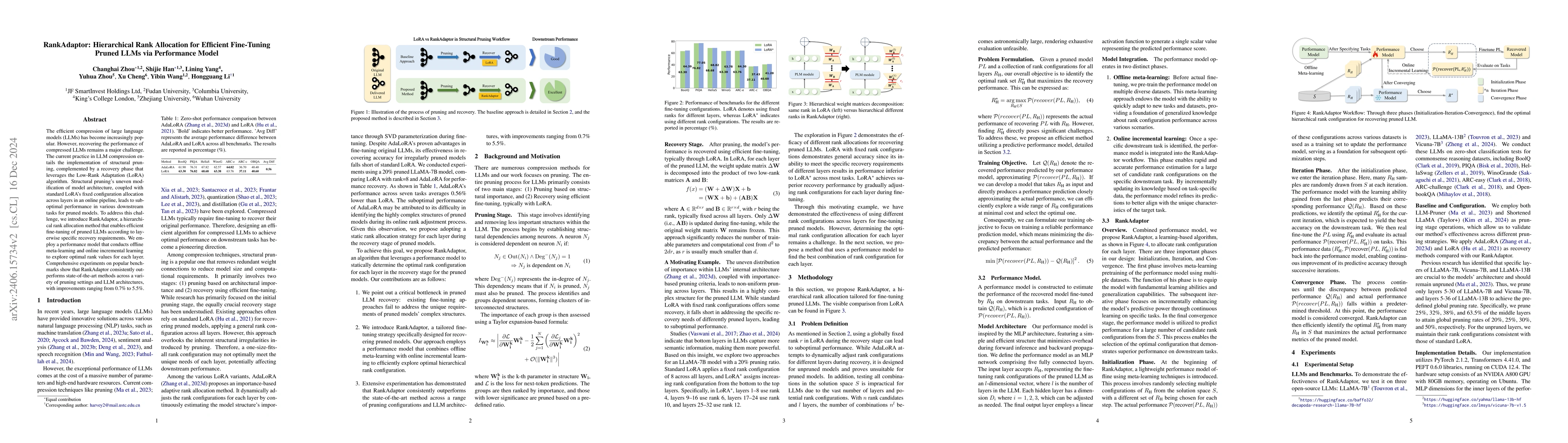 Thumbnail for RankAdaptor: Hierarchical Dynamic Low-Rank Adaptation for Structural
  Pruned LLMs