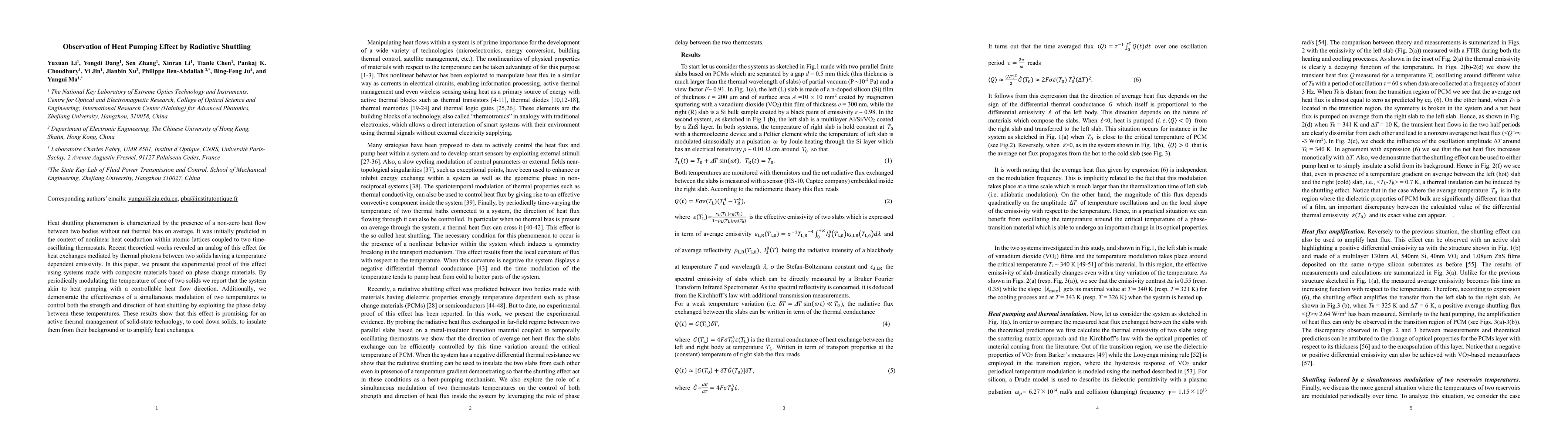 Thumbnail for Observation of Heat Pumping Effect by Radiative Shuttling