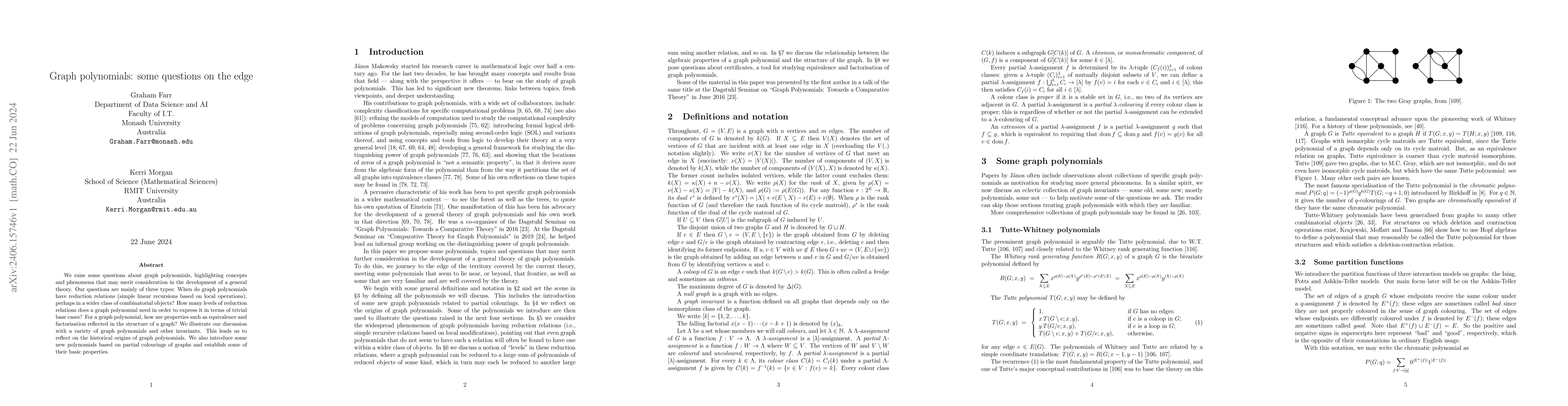 Thumbnail for Graph polynomials: some questions on the edge