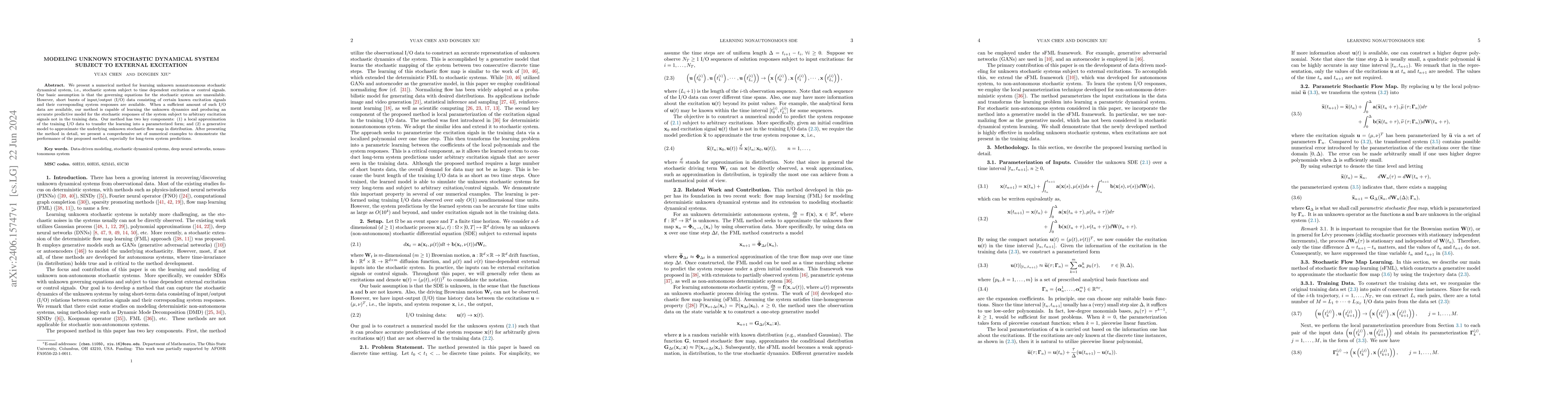 Thumbnail for Modeling Unknown Stochastic Dynamical System Subject to External
  Excitation