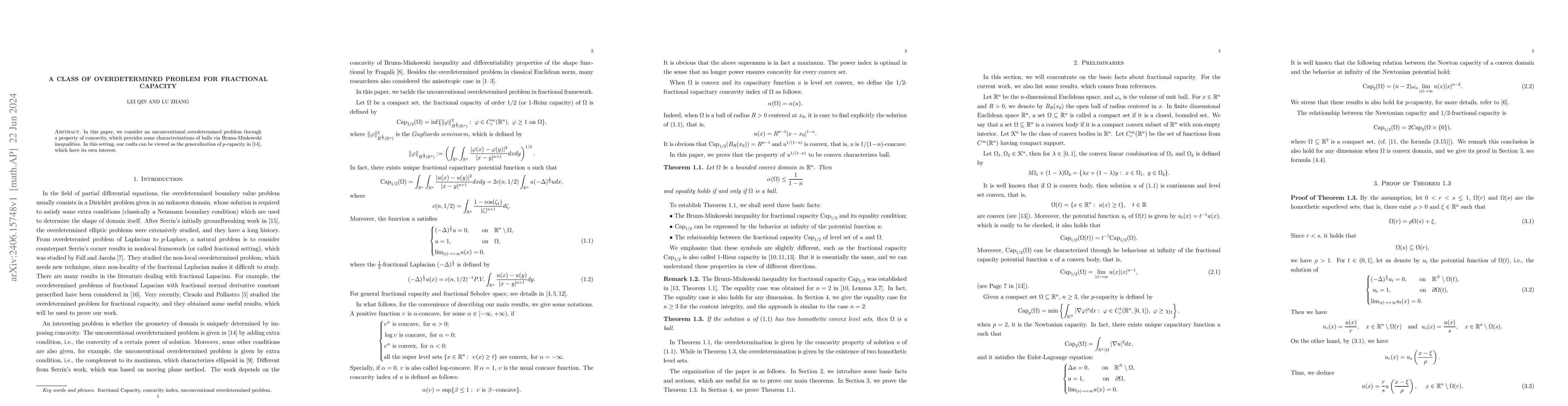 Thumbnail for A class of overdetermined problem for fractional Capacity